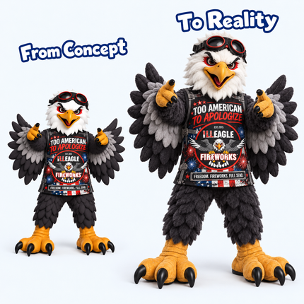 🦅🔥 Rebel Eagle Mascot Costume 😎