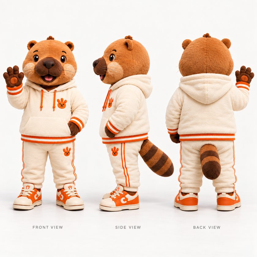 Custom Sporty Otter Mascot Costume