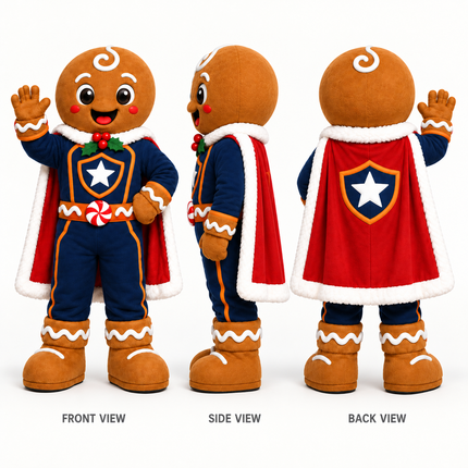 Custom Gingerbread Hero Mascot Costume