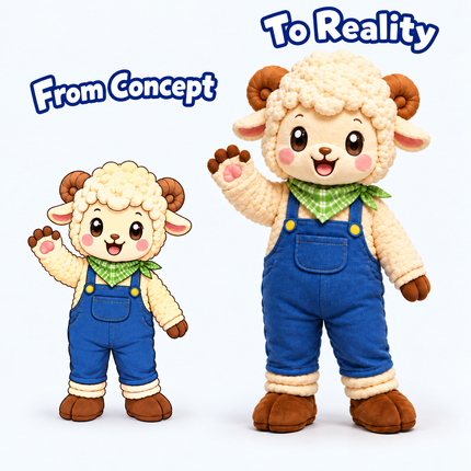 Custom Farm Lamb Mascot Costume