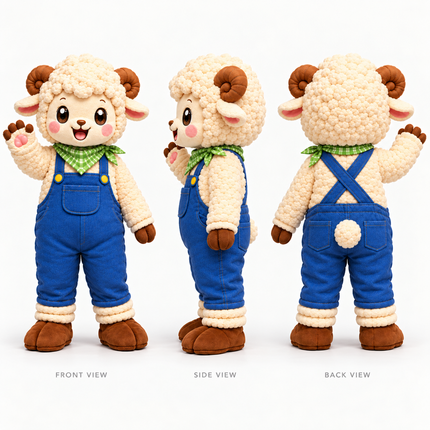 Custom Farm Lamb Mascot Costume