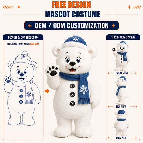 Custom Winter Polar Bear Mascot Costume
