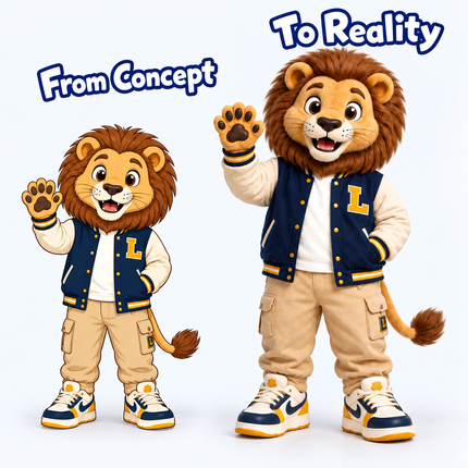 Custom Varsity Lion Mascot Costume