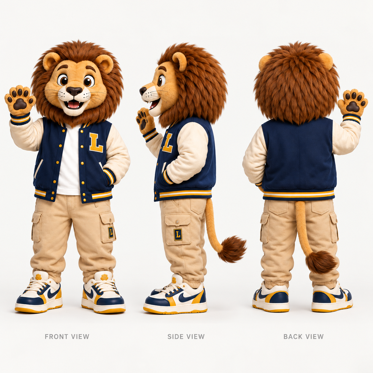 Custom Varsity Lion Mascot Costume