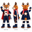 Custom Christmas Reindeer Hero Mascot Costume