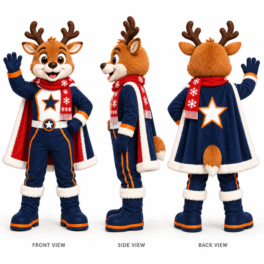 Custom Christmas Reindeer Hero Mascot Costume