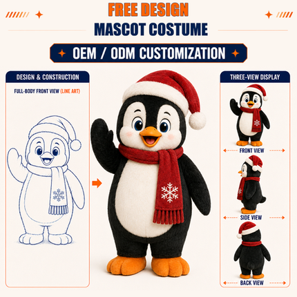 Custom Christmas Penguin Mascot Costume