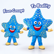 Smiley Starfish Mascot Costume