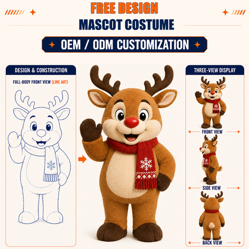 Custom Christmas Reindeer Mascot Costume