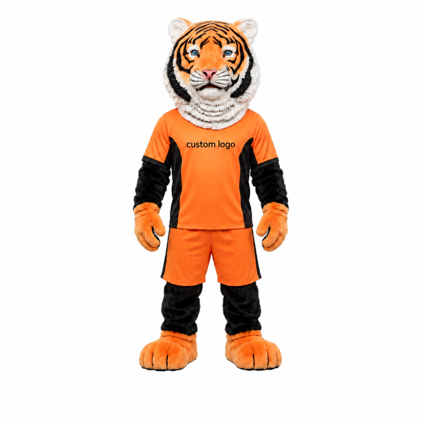 🐯✨ Tiger Mascot – In Stock with Custom Logo & Simple Accessories Available