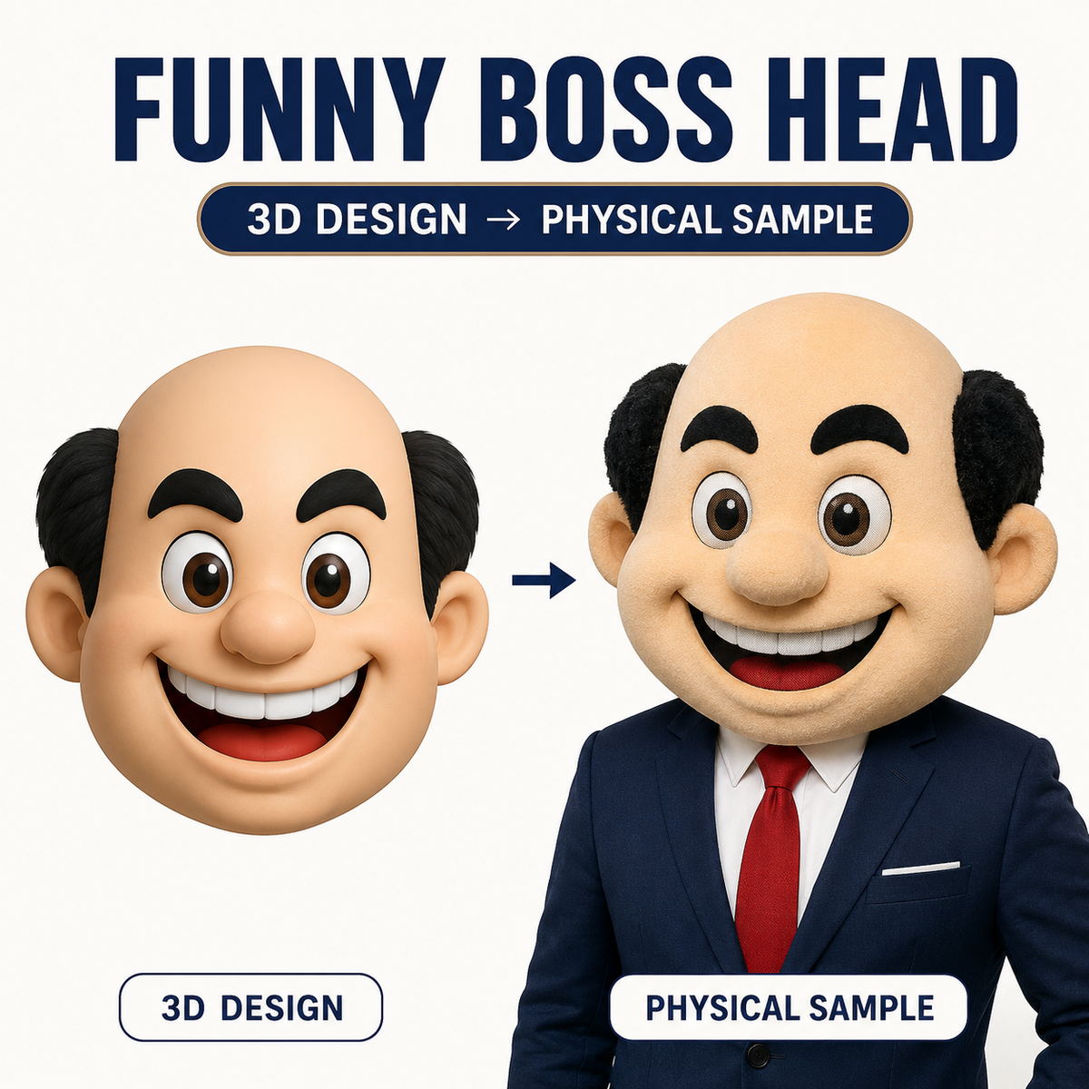 Funny Boss Mascot Head