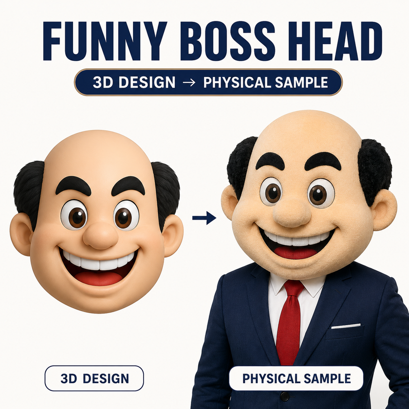 Funny Boss Mascot Head