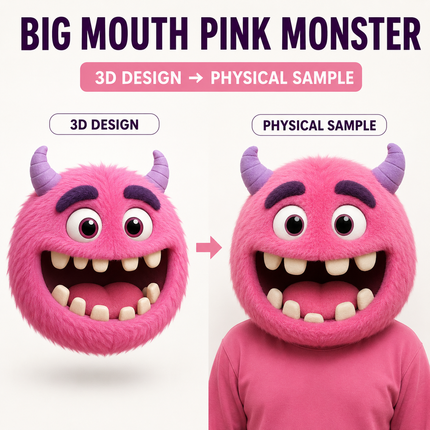 Big Mouth Pink Monster Mascot Head