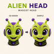 Custom Friendly Alien Mascot Head