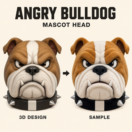 Custom Bulldog Mascot Head