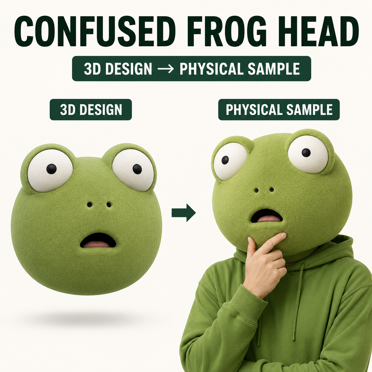 Custom Green Frog Mascot Head