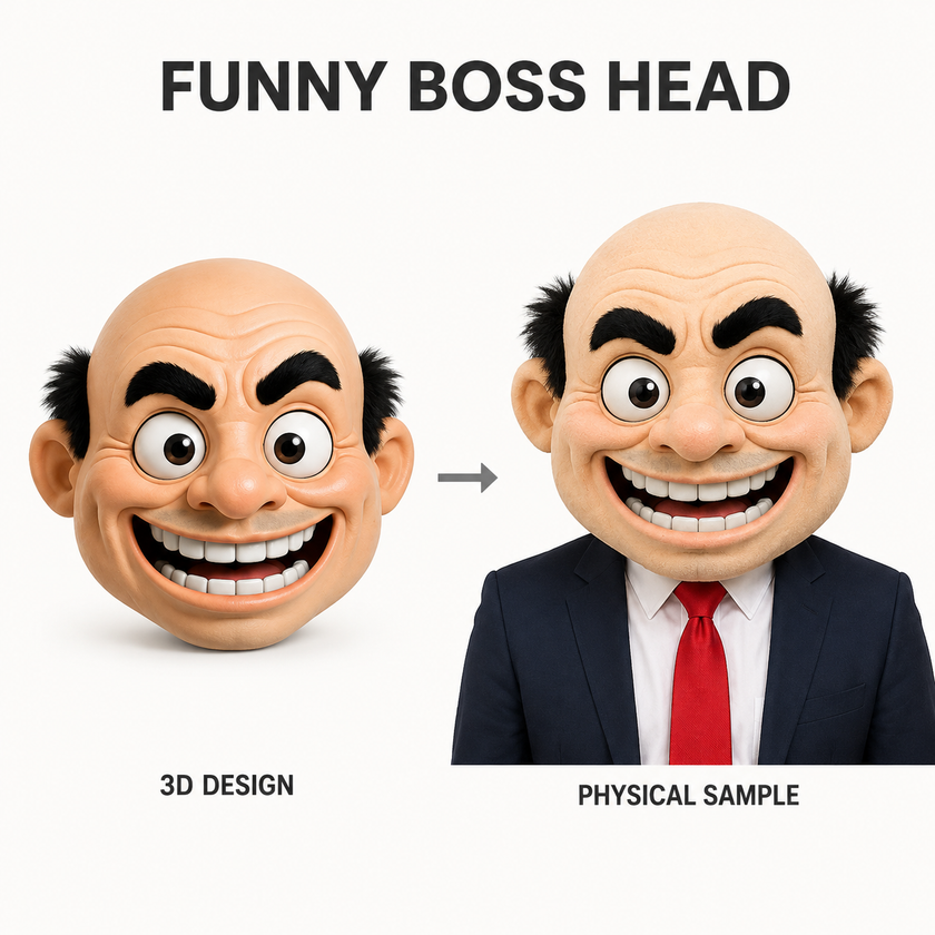 Funny Boss Mascot Head