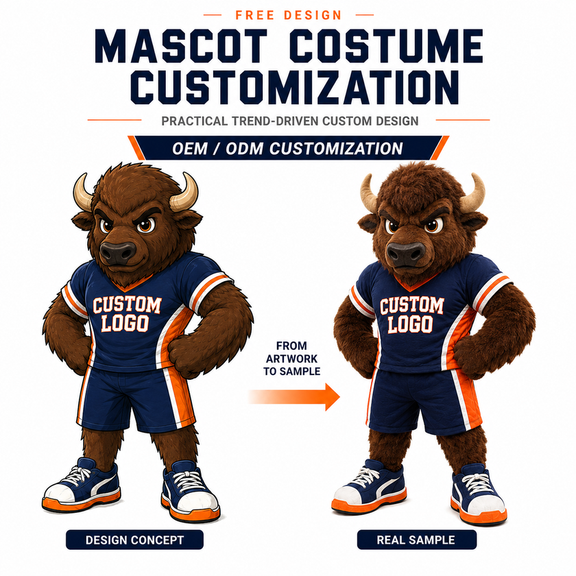 Team Spirit Buffalo Mascot Costume