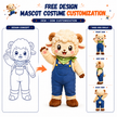 Custom Farm Lamb Mascot Costume