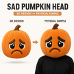 Sad Pumpkin Mascot Head – Halloween Edition