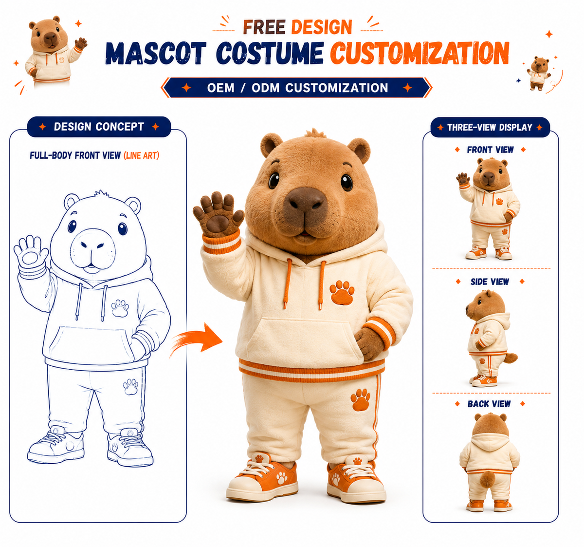 Custom Capybara Mascot Costume