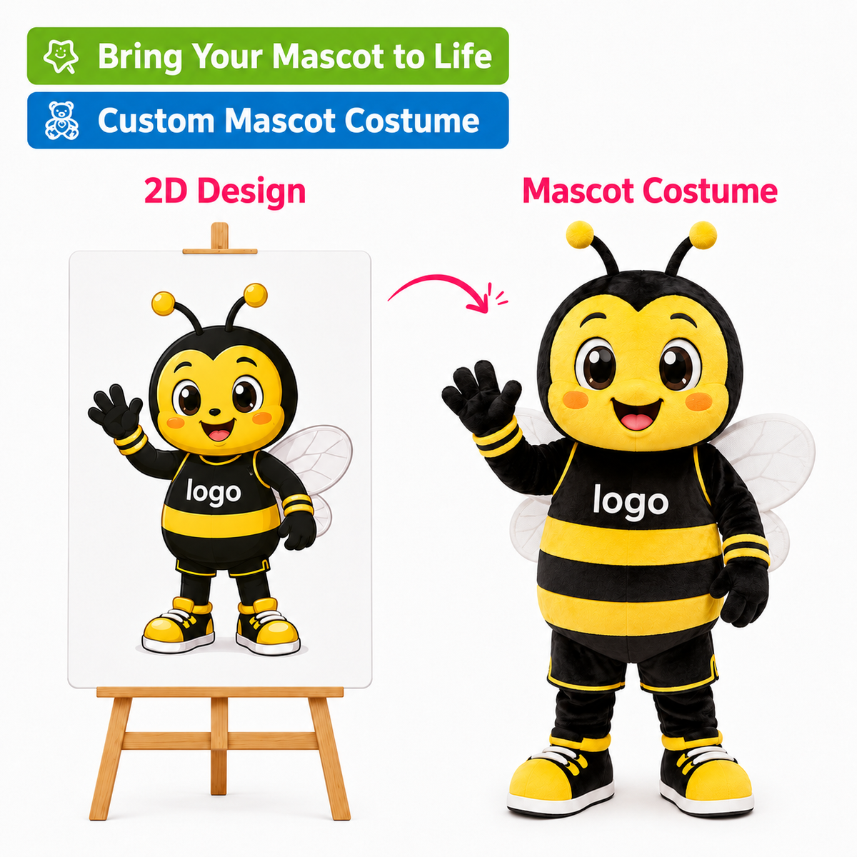 Custom Bee Mascot Costume – Made to Buzz