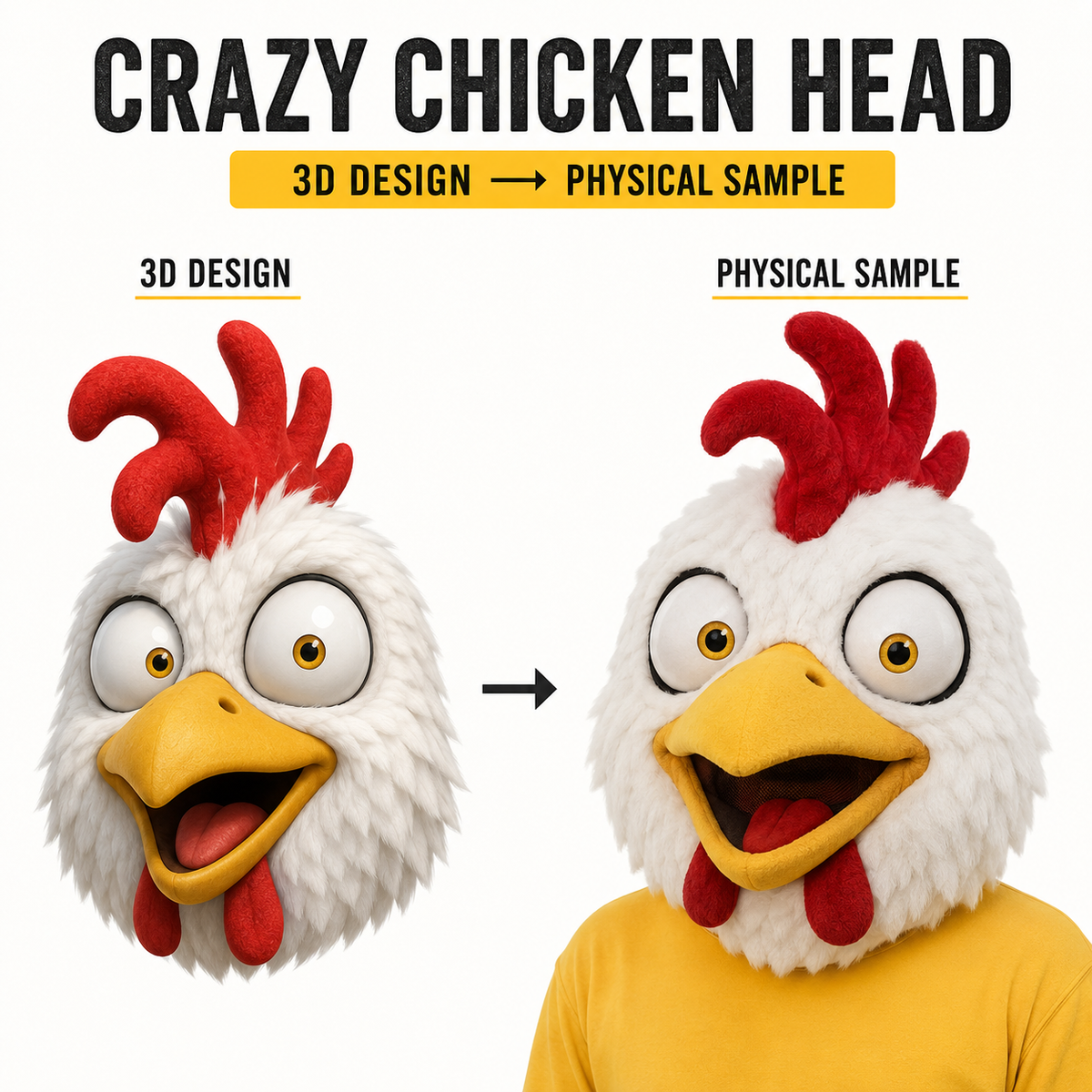 Custom Chicken Mascot Head