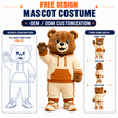 Custom Hoodie Bear Mascot Costume