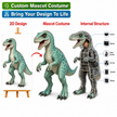 Custom Animatronic Dinosaur Mascot Costume